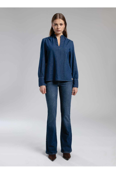 Lee Cooper Mavi Kadın Flare Denim Pantolon 261 LCF 121005 LUNA EDDIE DARK