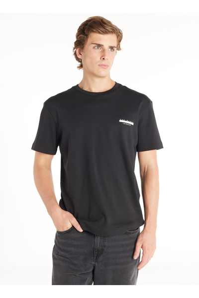 Ted Baker SİYAH LOGOLU BİSİKLET YAKA KISA KOLLU TSHİRT