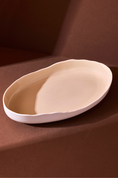 Perotti Roma Beige Porcelain Salad Plate 32X18.5X5.4 cm