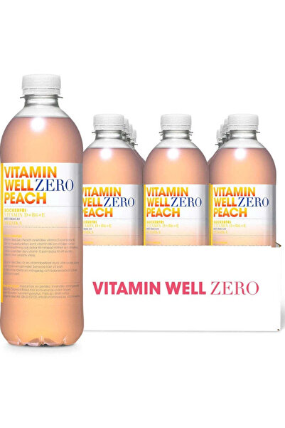 Vitamin well مشروب الخوخ زيرو 500 مل، علبة تحتوي على 12 زجاجة