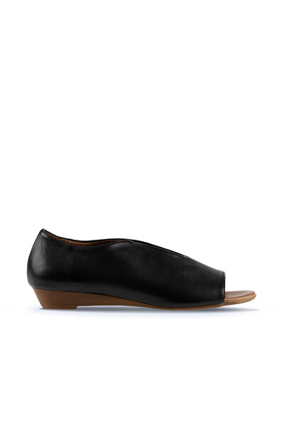 Bueno Shoes Balerini plati de damă din piele neagră 01wl2405