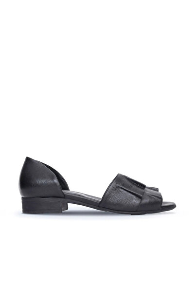 BUENO Pantofi din piele neagră Sandale cu toc pentru femei 01wn5100