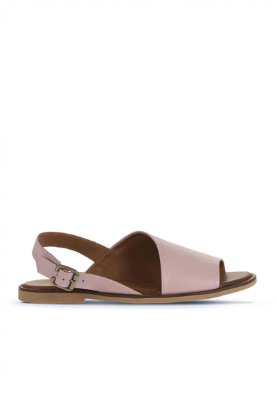Bueno Shoes Sandale plate pentru femei din piele Dusty Rose 01wa5700