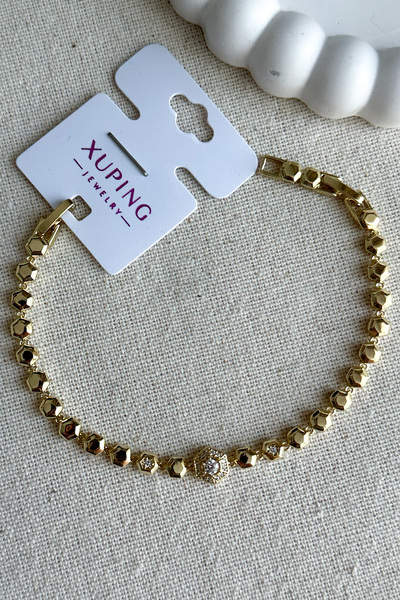 Modacaprea Xuping 14K Oktagon Taşlı Zincir Kadın Xuping Bileklik I 17+2 cm Al...