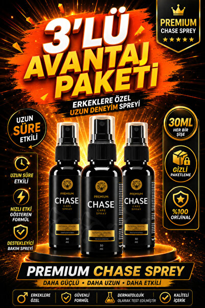 Chase Premium Uzun Süreli Etkili Erkek Bakım Spreyi 30ml - 3 Adet Set