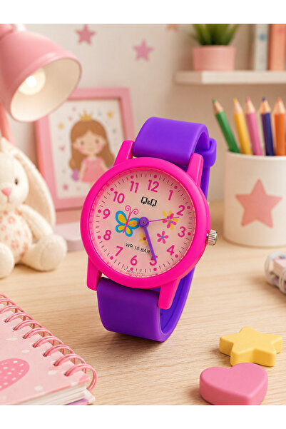 Q&Q 10 Atm Waterproof Girls' Wristwatch with Silicone Strap