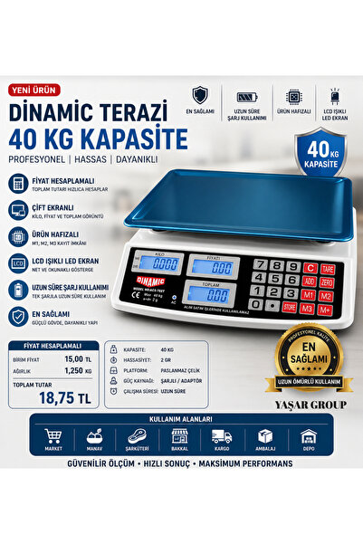 SUPER JVS 40 Kg Şarjlı Dijital Hassas Market Manav Kasap Pazarcı Terazisi En ...