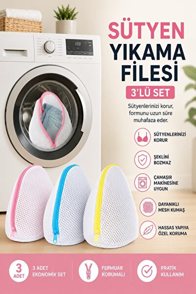 3Pcs Luxury Durable Zippered Bra / Underwear Wash Net Set
