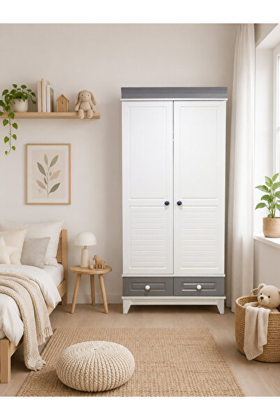 Koza %100 MDF Stella 2 Kapılı Bebek & Çocuk Gardırop