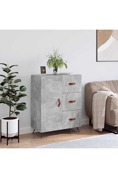 Concept Servantă, gri beton, 69,5x34x90 cm, lemn compozit