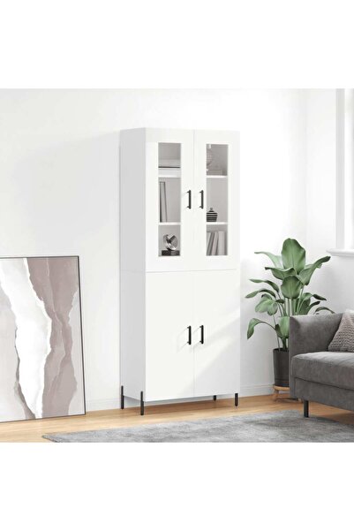 Concept Dulap înalt, alb, 69,5x34x180 cm, lemn compozit