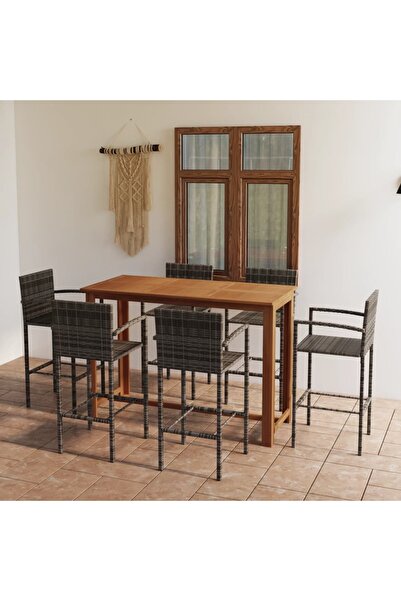 Concept Set mobilier bar de grădină, 7 piese, gri