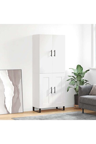Concept Dulap înalt, alb, 69,5x34x180 cm, lemn compozit