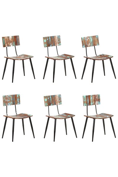 Concept Scaune de bucătărie, 6 buc., lemn masiv reciclat