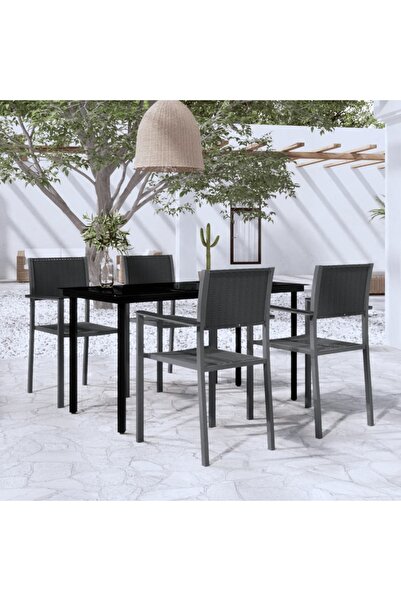 Concept Set mobilier pentru grădină, 5 piese, negru