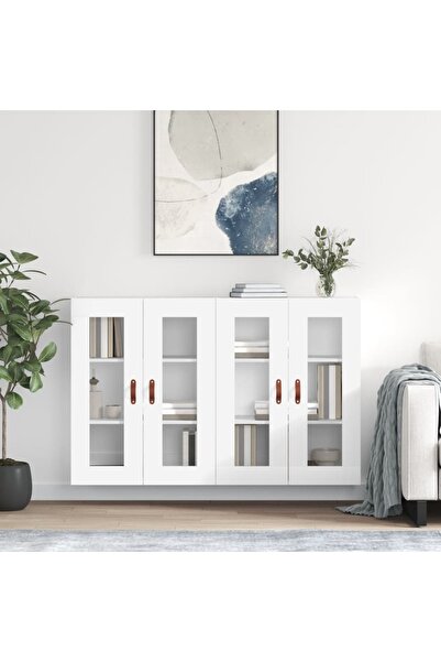 Concept Dulapuri montate pe perete, 2 buc, alb, lemn prelucrat