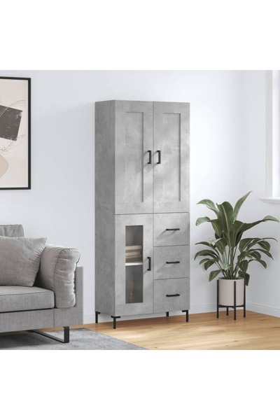 Concept Dulap înalt, gri beton, 69,5x34x180, lemn compozit