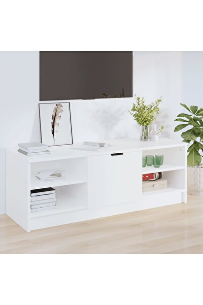Concept Comodă TV, alb, 102x35,5x36,5 cm, lemn compozit