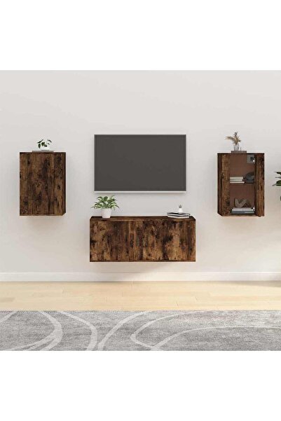Concept Dulapuri TV montaj pe perete 2 buc stejar fumuriu 40x34,5x60 cm
