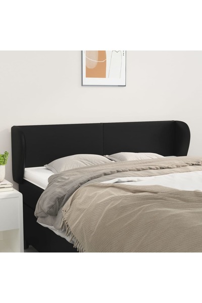 Concept Tăblie de pat cu aripioare gri 147x23x78/88 cm piele ecologică