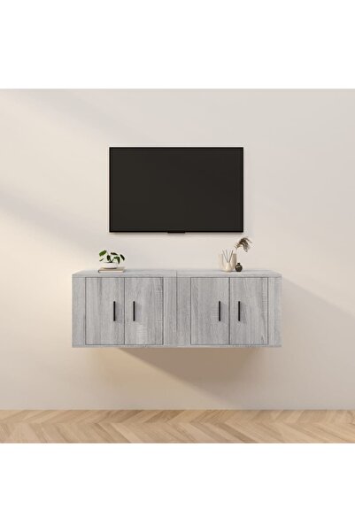 Concept Dulapuri TV montate pe perete, 2 buc., gri sonoma 57x34,5x40 cm