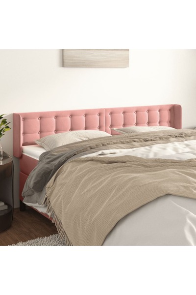 Concept Tăblie de pat cu aripioare roz 183x16x78/88 cm catifea