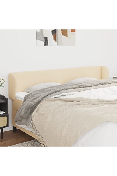 Concept Tăblie de pat cu aripioare crem 163x23x78/88 cm material textil