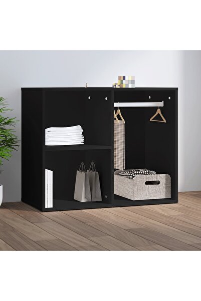 Concept Dulap de dressing, negru, 80x40x65 cm, lemn compozit