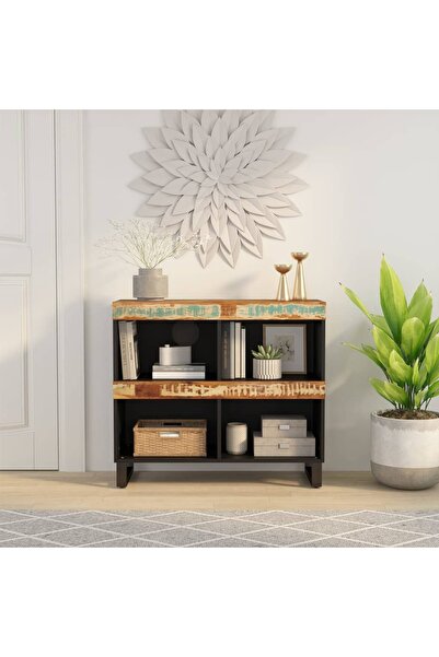 Concept Dulap lateral, 85x33x75 cm, lemn masiv recuperat