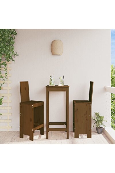 Concept Scaune de bar 2 buc. maro miere 40x42x120 cm lemn masiv de pin
