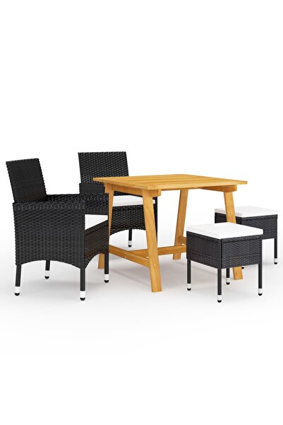 Concept Set mobilier de grădină, 5 piese, negru