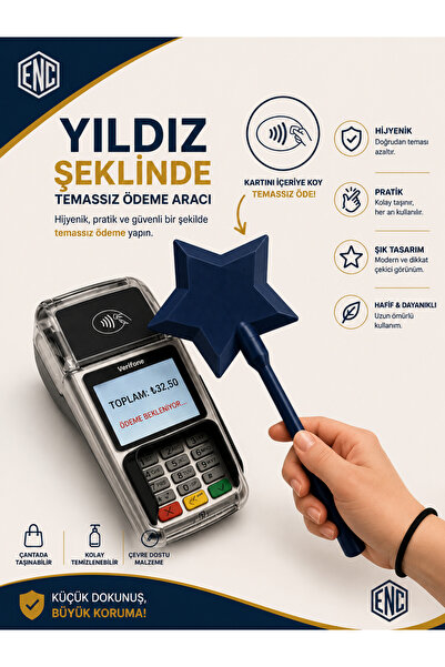ENC Tasarım Sihirli Değnek Kart Tutucu – Temassız Ödeme POS Kartlık