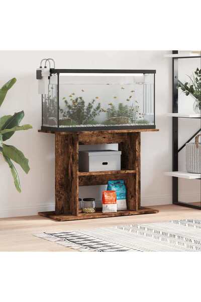 Concept Suport acvariu, stejar afumat, 80x35x60 cm, lemn prelucrat