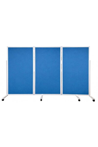 EDU Pin Board 3 Part Dual Side Bl-Gy 180x100cm