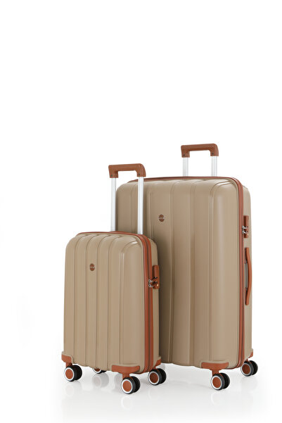 MÇS V305 PP Y.ÜRETİM VALİZ 55 CM + 75 CM KEMİK/BEBE MAVİ SET