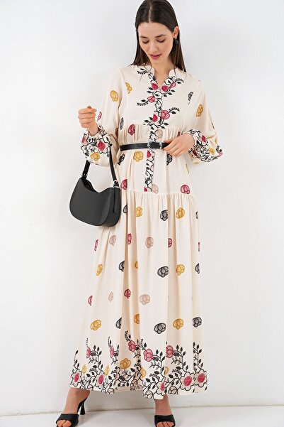 Hiccup Bdart Patterned V-Neck Maxi Dress