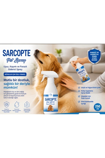 Genel Markalar Sarcopte Pet Spray Uyuz Kaşıntı Ve Parazit Giderici Köpeklere ...