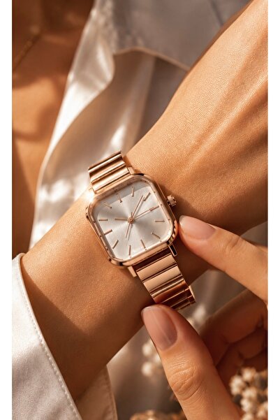 thekam Kare Minimal Zarif Kol Saati & Rose Gold Klasik Saat, Vintage Kadın Sa...