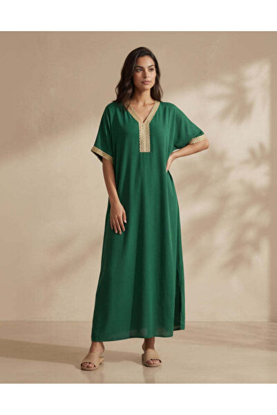REDTAG قميص نوم كفتان أخضر للنساء