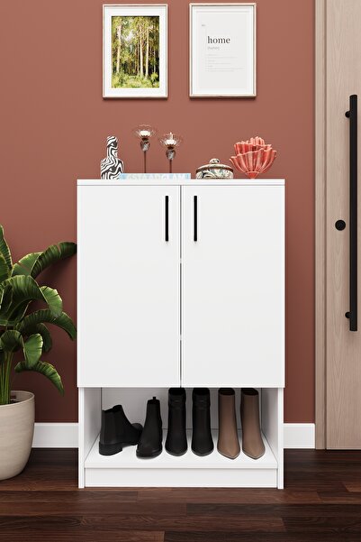 asratrend Lüks 2 Kapaklı Ayakkabılık Düzenleyici %100 MDF 4 Raflı Çok Amaçlı ...