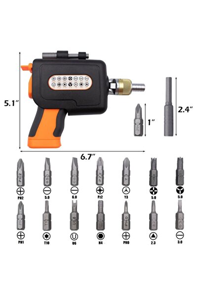Generic 16pc Ratchet Screwdriver Set Multi Bit CR-V Magnetic Pistol Grip Hous...