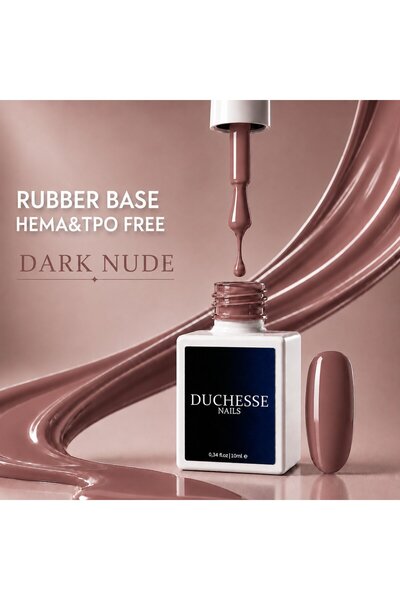 Duchesse Nails Bază de cauciuc FĂRĂ HEMA și TPO, Nuanță Nude Închis, 10 ml
