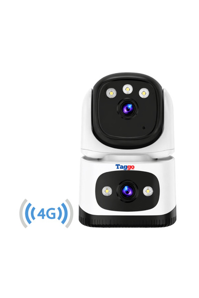 Taggo Cameră de supraveghere interioară, Conexiune 4G, 2 lentile, Rezoluție 6...