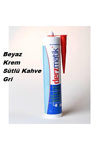 Derzmatik Profesyonel Derz Silikon Kartuş 450gr Renk Seçenekli Beyaz