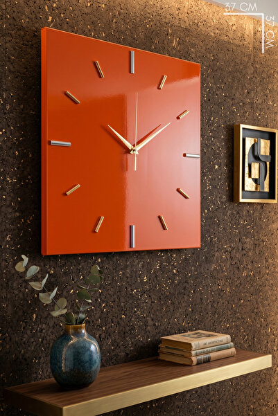 MOOCLOCK Kare Model Dekoratif Metal Akar Sessiz Mekanizmalı Lüks Duvar Saati ...