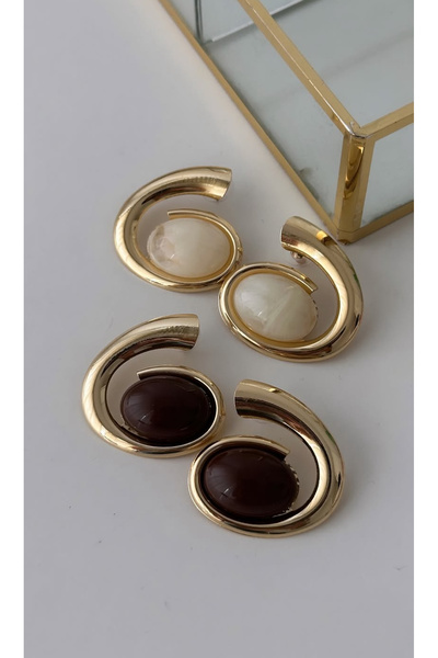 B.BOXED Krem gold vip küpe