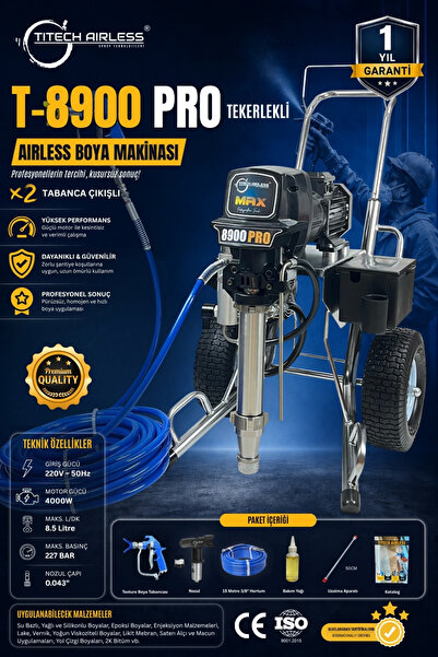 Titech Airless T-8900 PRO Elektrikli Airless Boya Makinası-Dijital