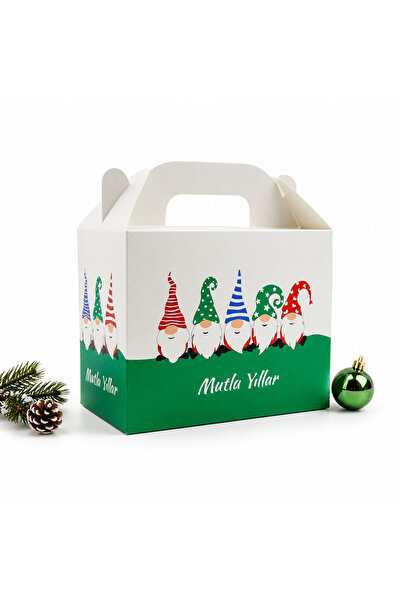repro design 10x14 cm Yeşil Yılbaşı Hediye Kutusu – Mutlu Yıllar Happy New Ye...
