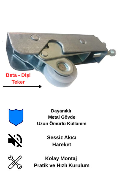 Lucido 2 ADET LUCİDO Dişi Sürgü Kapak Tekeri Taşıyıcı Makara Tekerleği