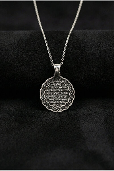 Roza Silver 925 Ayar Otantik Ayet El Kursi Gümüş Kolye